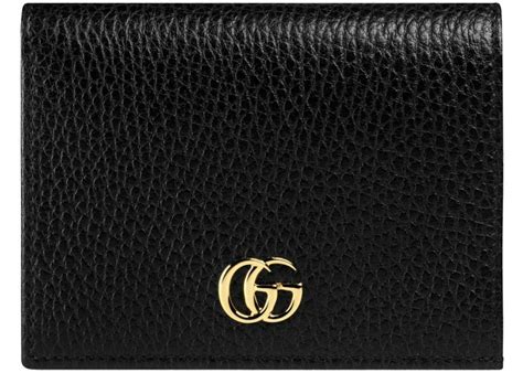 gucci made in italy calfskin leather card case coin purse|GG Marmont card case wallet in dark gold leather .